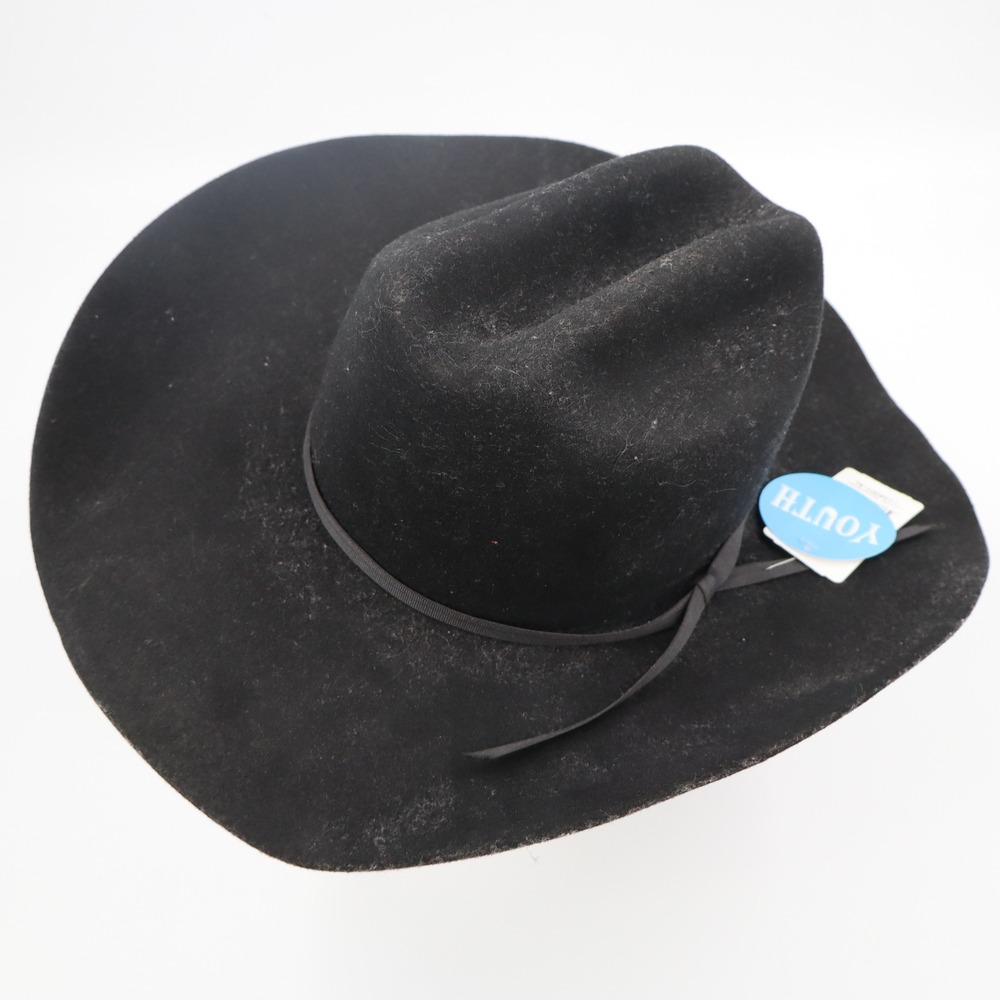 Twister Cowboy Hat Kids Youth XL Black 100% Wool Western 7234001-XL